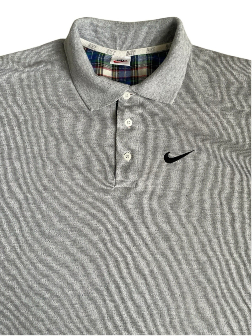 Vintage 90s Nike Polo Shirt Mens L/XL Gray Embroidered Swoosh - Picture 4 of 11
